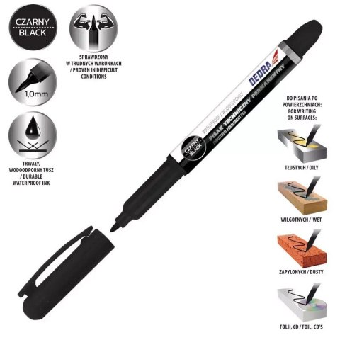 MARKER TECHNICZNY PERMANENTNY BIAŁY 1MM