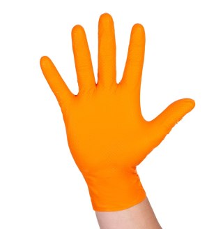 RĘKAWICE NITRYLOWE WZMAC. PROMATES GRIP ORANGE L OP. 50SZT