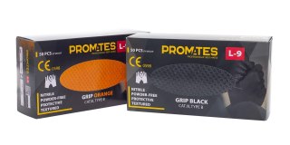 RĘKAWICE NITRYLOWE WZMAC. PROMATES GRIP ORANGE XL OP. 50SZT